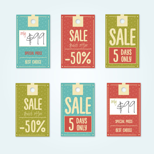 Sale Tags with sale messages - Vektor, obrázek