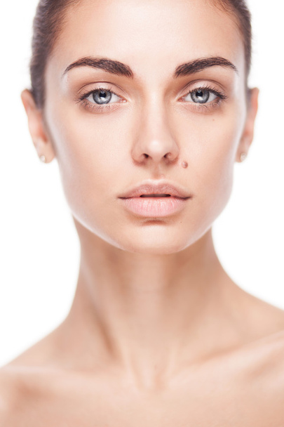 closeup portrait of young adult woman with clean fresh skin - Photo, image