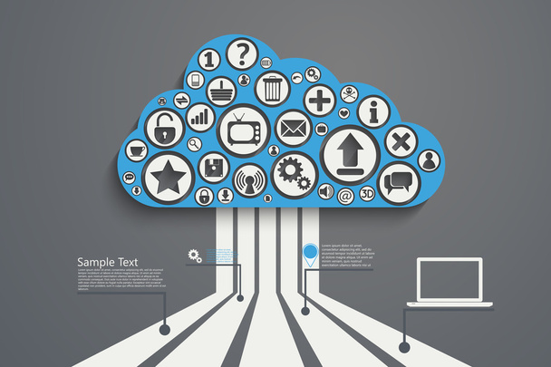 Cloud Computing bl - Vektor, obrázek