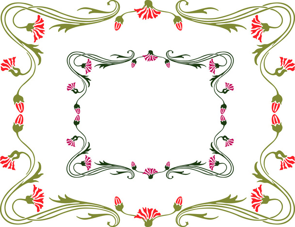 frame of the flexible flowers - Vector, afbeelding