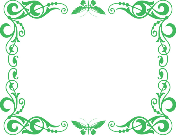frame with butterfly - Vector, Image