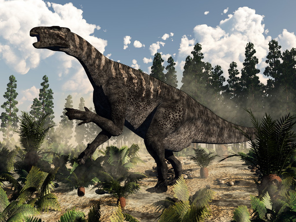 Iguanodon řevem - 3d vykreslení - Fotografie, Obrázek