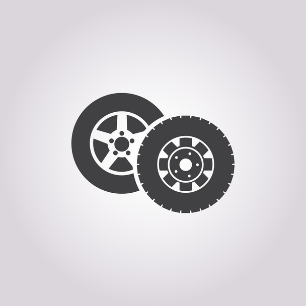 wheel car icon on white background - Vettoriali, immagini