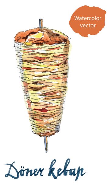 Dönerspieß oder Shawarma - Vektor, Bild