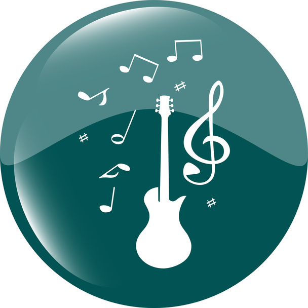 electric guitar sign icon. Music symbol. Web shiny button vector illustration - ベクター画像