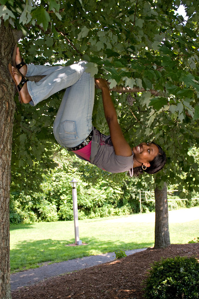 Woman Hanging from a Tree - Foto, Bild