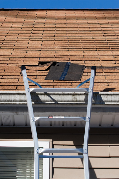 Blown Out Roof Shingles Repair - Photo, Image