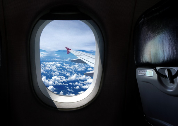 Место у окна самолета с видом
 - Фото, изображение