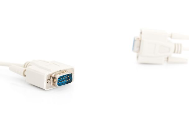 VGA input cable  connector on white background - Photo, Image