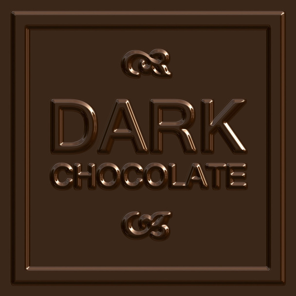 Quadrat aus dunkler Schokolade - Foto, Bild