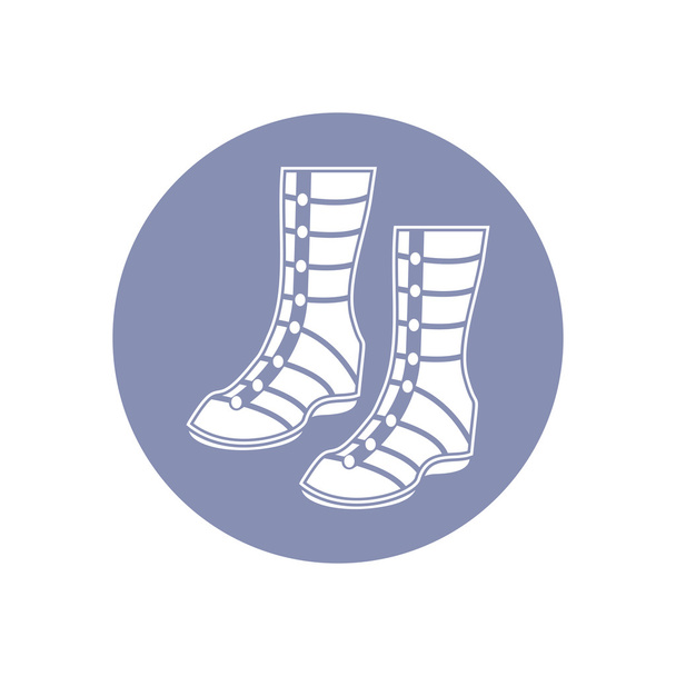 Beauty boot weaver shoes fashion pictogram icon set, collection for design presentation in vector - Vektor, obrázek