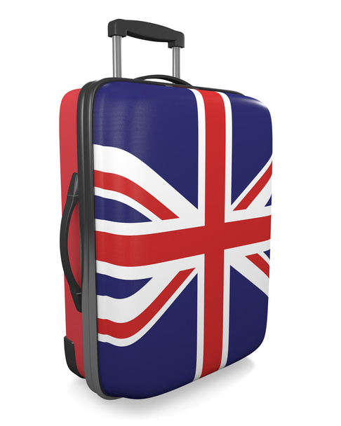 United Kingdom vacation destination concept of a flag painted travel suitcase - Photo, Image