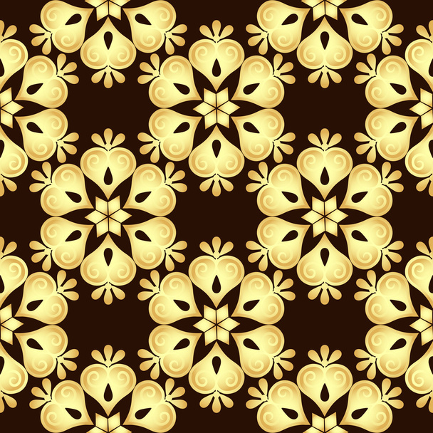 Seamless brown-gold Vintage Pattern - Vector, Image