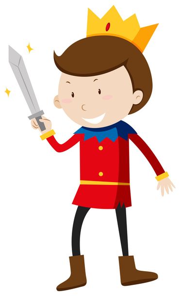 Prince with a sharp sword - Vetor, Imagem