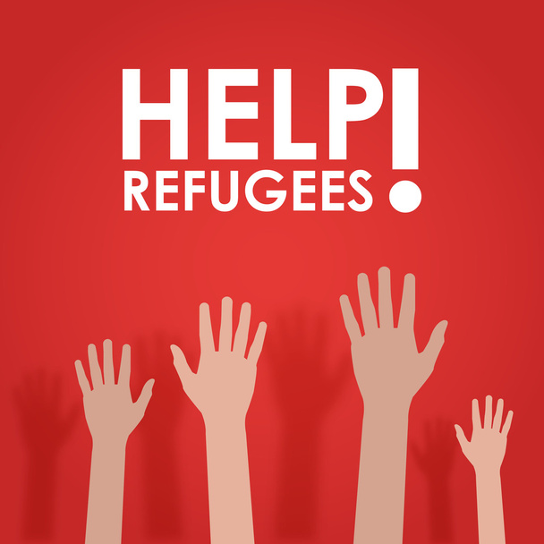 Πρόσφυγες χρειάζονται βοήθεια - Διάνυσμα, εικόνα