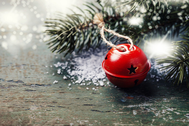 Jingle bell antika arka plan üzerinde - Fotoğraf, Görsel