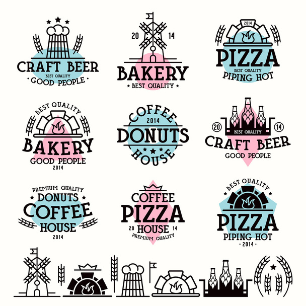 Етикетки для пекарні, кафе, піцерії
 - Вектор, зображення