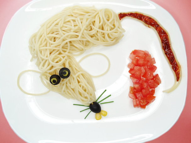 creatieve plantaardige voedsel diner muis formulier - Foto, afbeelding