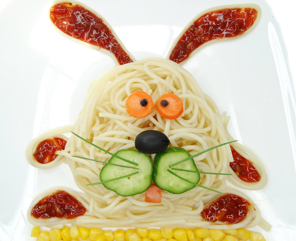 creative vegetable food dinner hare form - Photo, Image