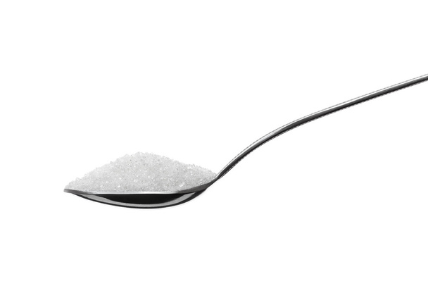 Teelöffel voller Zucker - Foto, Bild