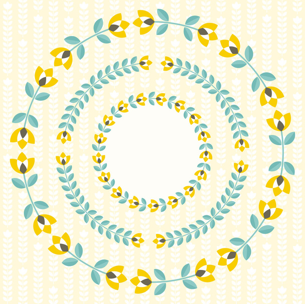 Set of design elements - round floral frames - Διάνυσμα, εικόνα
