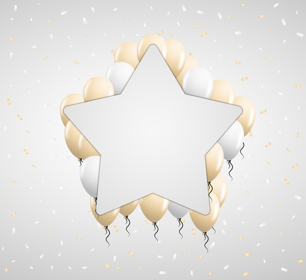 estrella insignia y globos beige
 - Vector, Imagen