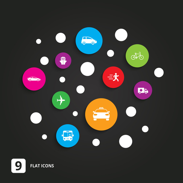 Transport icons. Car, bike, bus - Vector, Image