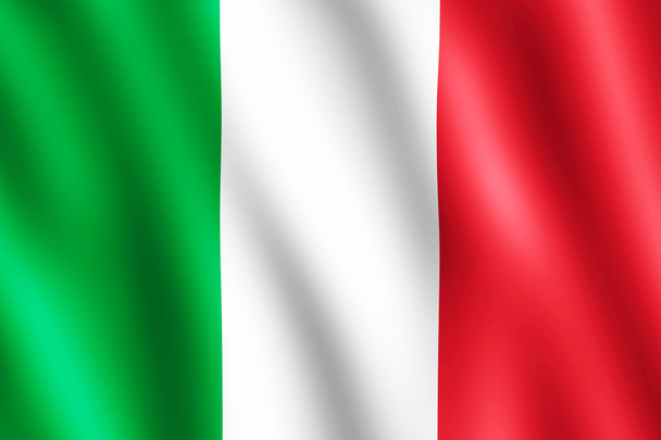 vlag van Italië zwaaiend in de wind - Foto, afbeelding