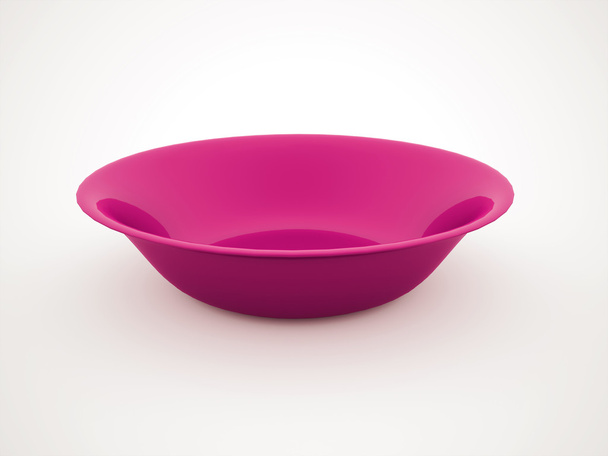 Bowl with spoon rendered  - Φωτογραφία, εικόνα