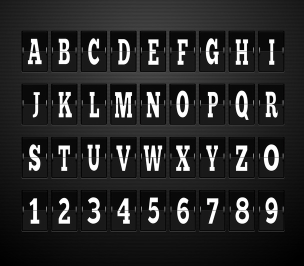 Scoreboard Alphabet and Set of Figures - Vector, afbeelding