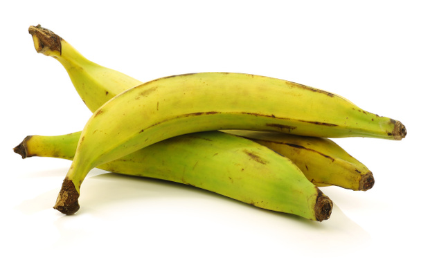 Fresh still unripe plantain (baking) bananas - Photo, Image
