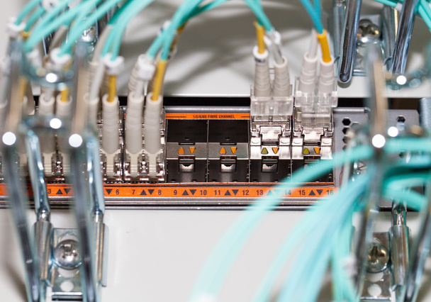 IT Server Blade with optical fiber connection - Photo, Image