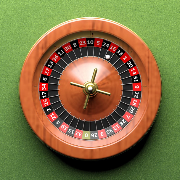 Roulette wheel on green background.From above - Fotó, kép