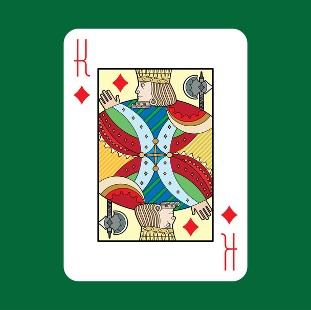 Één speelkaarten vector: koning diamanten - Vector, afbeelding
