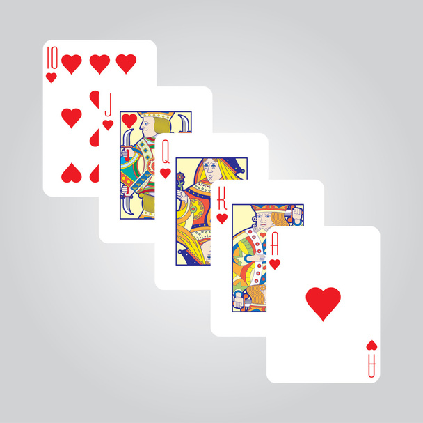 Παίζουν χαρτιά: καρδιές - Διάνυσμα, εικόνα