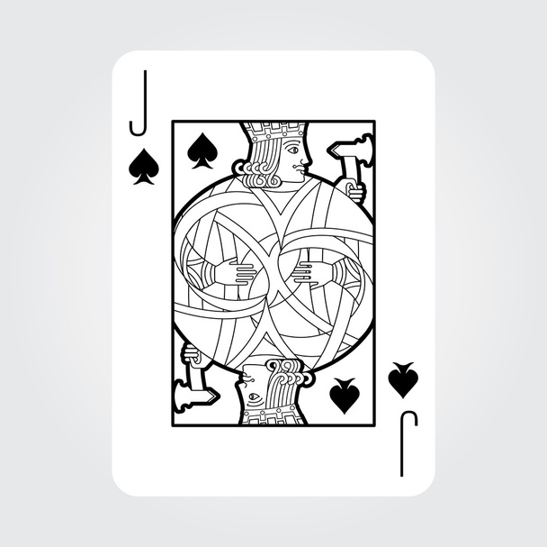 Single playing cards vector: Spades Jack - Vector, Image
