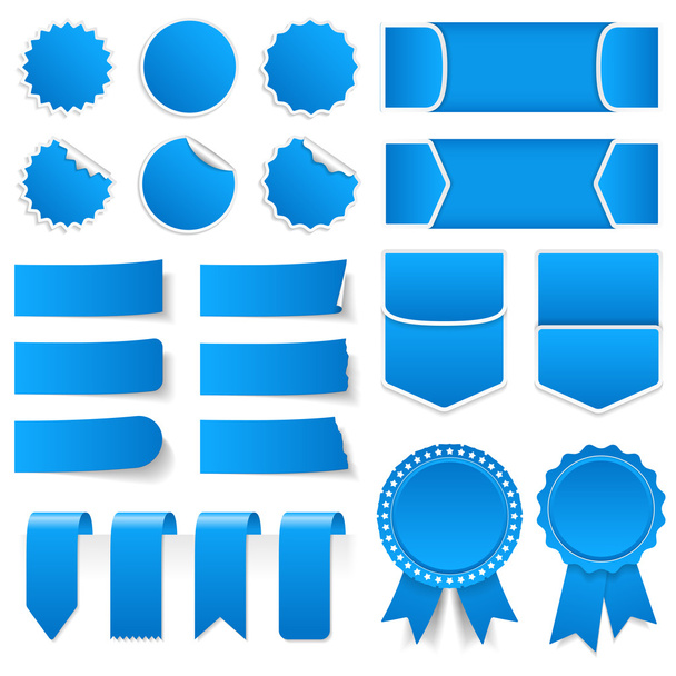 Blue Price Tags, Stickers, Banners - Vector, Image