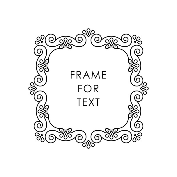 Vector frame in trendy outline style - Вектор,изображение