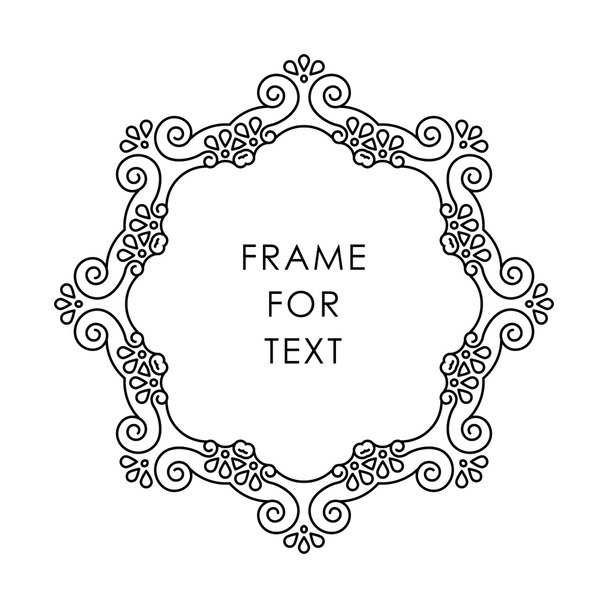 Vector frame in trendy outline style - Vektor, kép