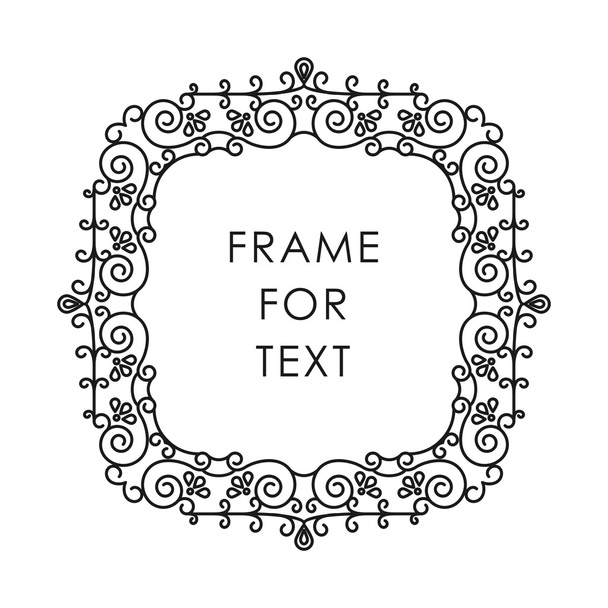 Vector frame in trendy outline style - Vector, Image