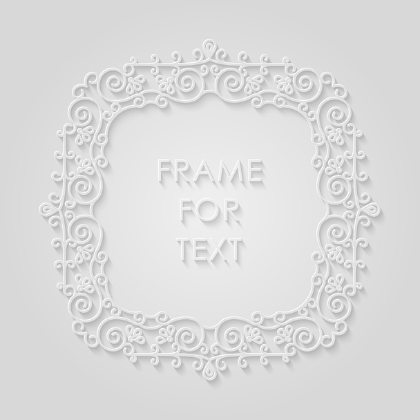 Feame in outline style with shadow on light gray background - Wektor, obraz