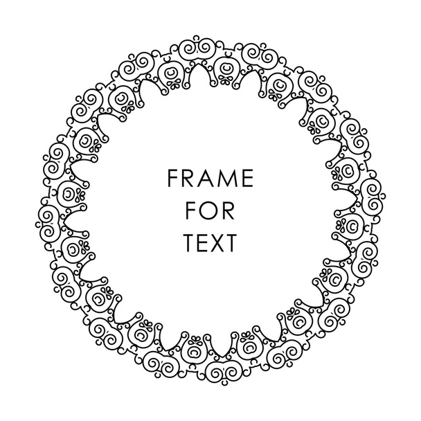 Vector frame in trendy outline style - Vector, imagen