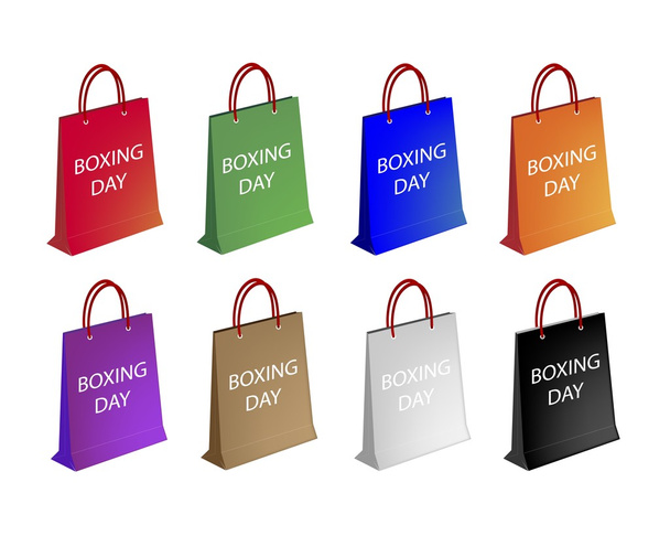 Assorted Paper Shopping Bags for Boxing Day - Vector, afbeelding