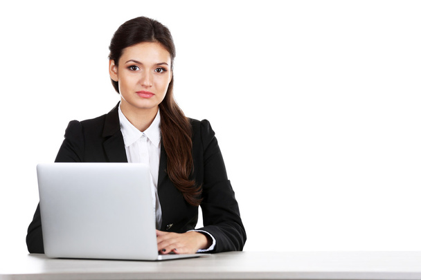 Business lady with laptop  - Photo, image
