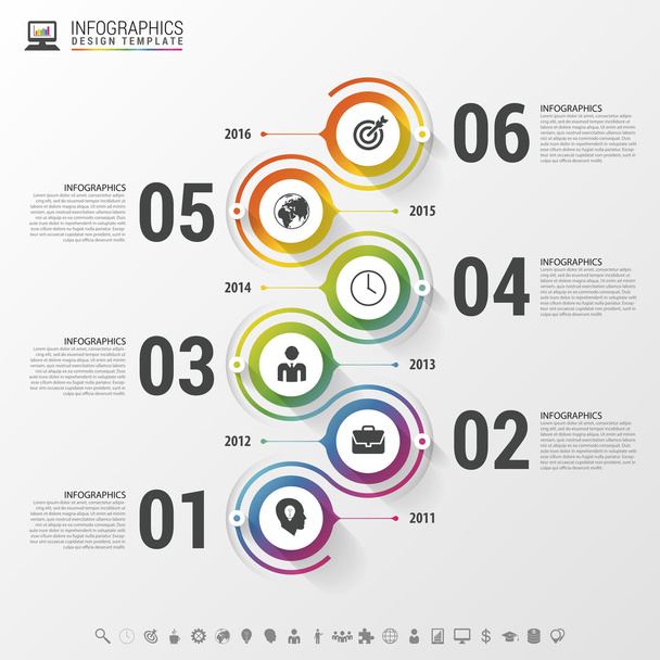 Abstract timeline infographic template. Vector illustration - Vettoriali, immagini