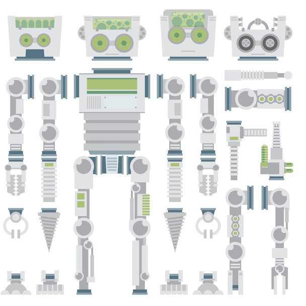 ロボット デザインの属性 - ベクター画像
