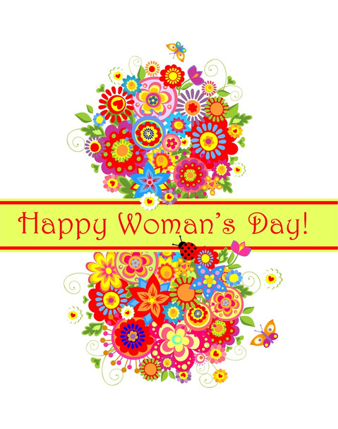 Greeting card for International Womans Day - Διάνυσμα, εικόνα