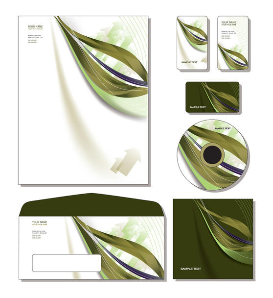 Вектор фирменного стиля - бланки, визитные и подарочные карточки
 - Вектор,изображение