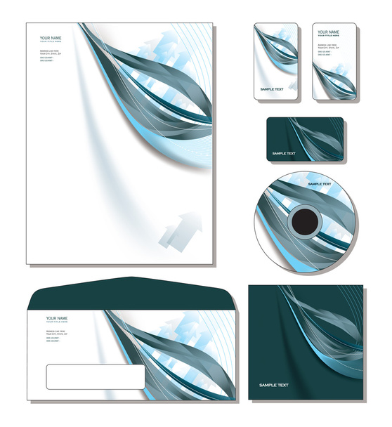 Corporate Identity Template Vector - letterhead, business and gift cards - Vetor, Imagem