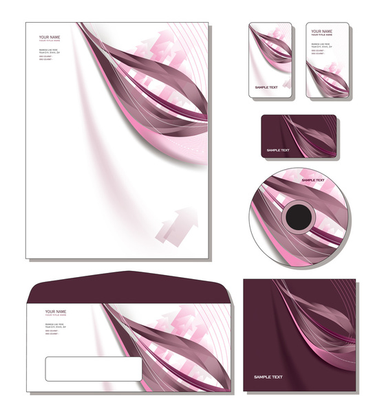 Corporate Identity Template Vector - letterhead, business and gift cards - Vektör, Görsel